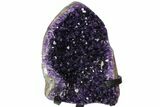 Amethyst Geode with Calcite on Metal Stand - Great Color #116286-1